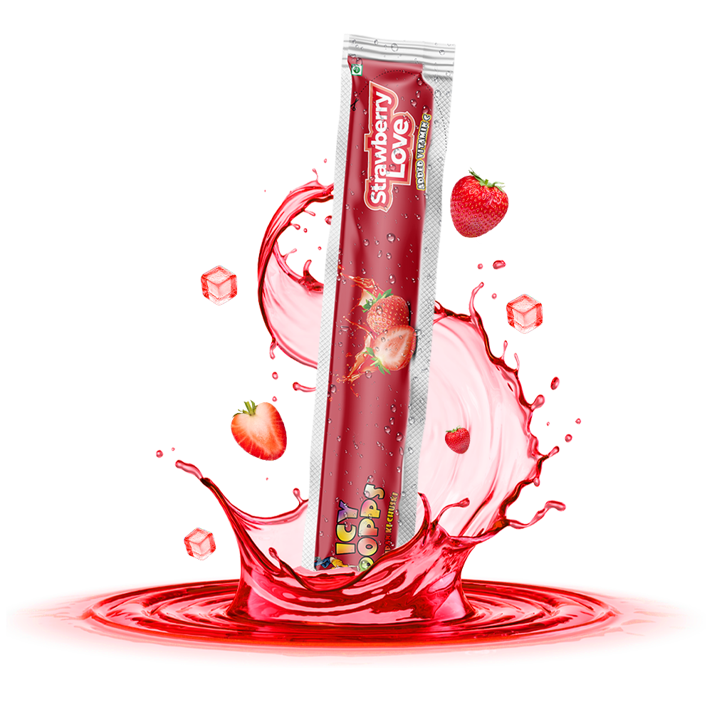 Strawberry Love Icy Popps | Sweet & Refreshing Frozen Treat | 24 Pack