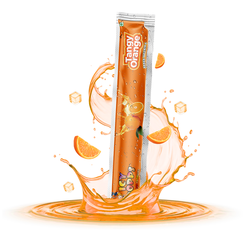 Tangy Orange Icy Popps | Refreshing Citrus Frozen Treat | 24 Pack